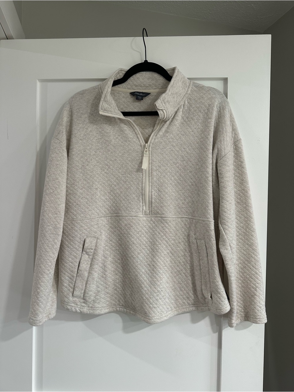 Eddie Bauer Quarter-Zip Quilted Pullover Sweater